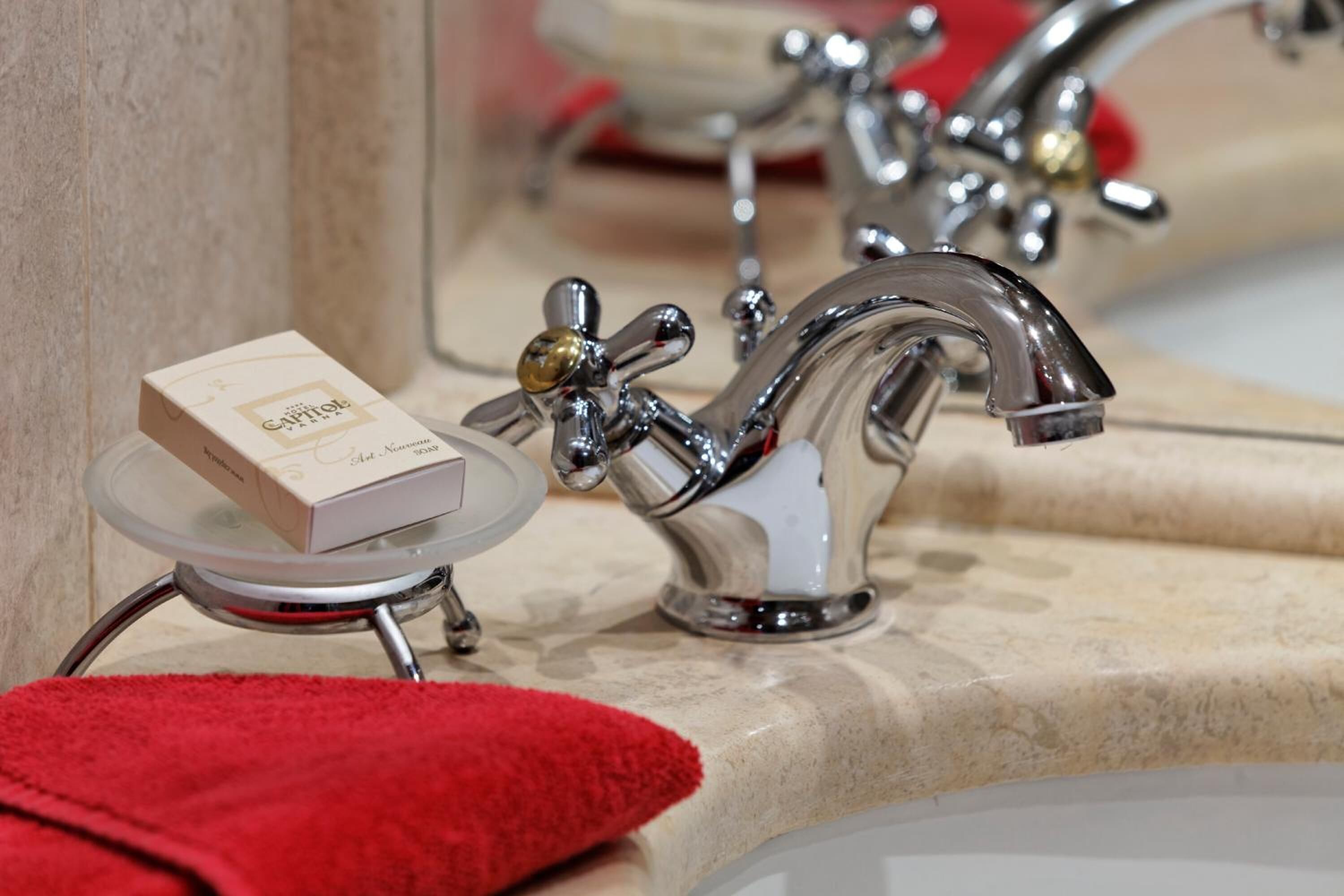 free toiletries, bathrobes, towels