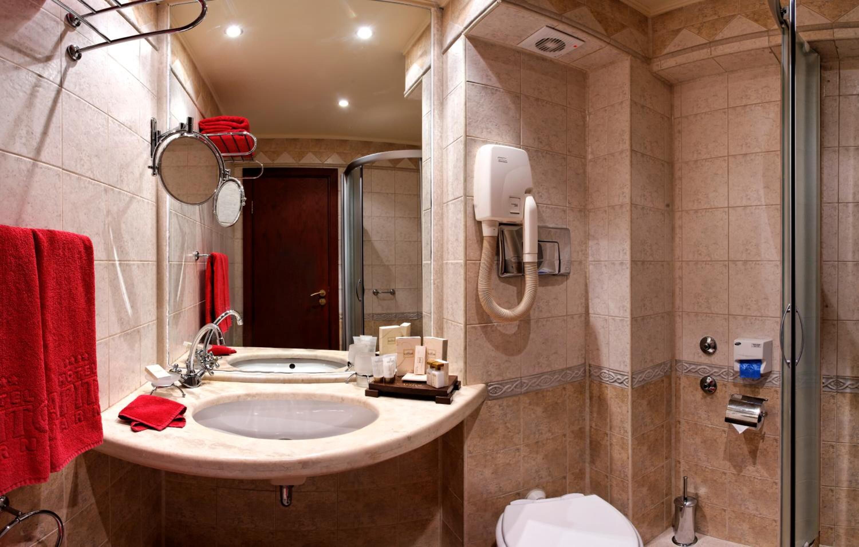 free toiletries, bathrobes, towels