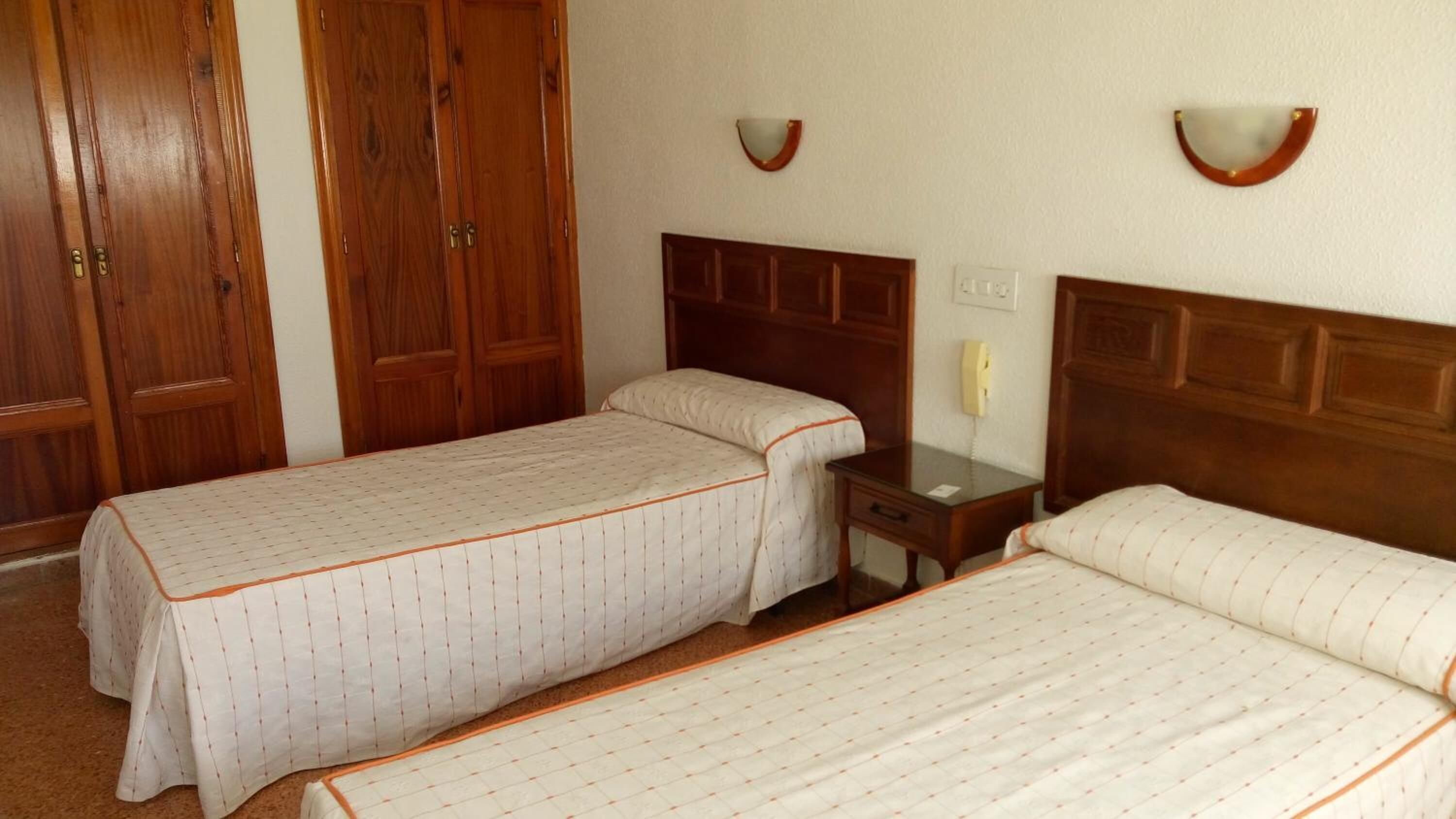 desk, blackout curtains, free wifi