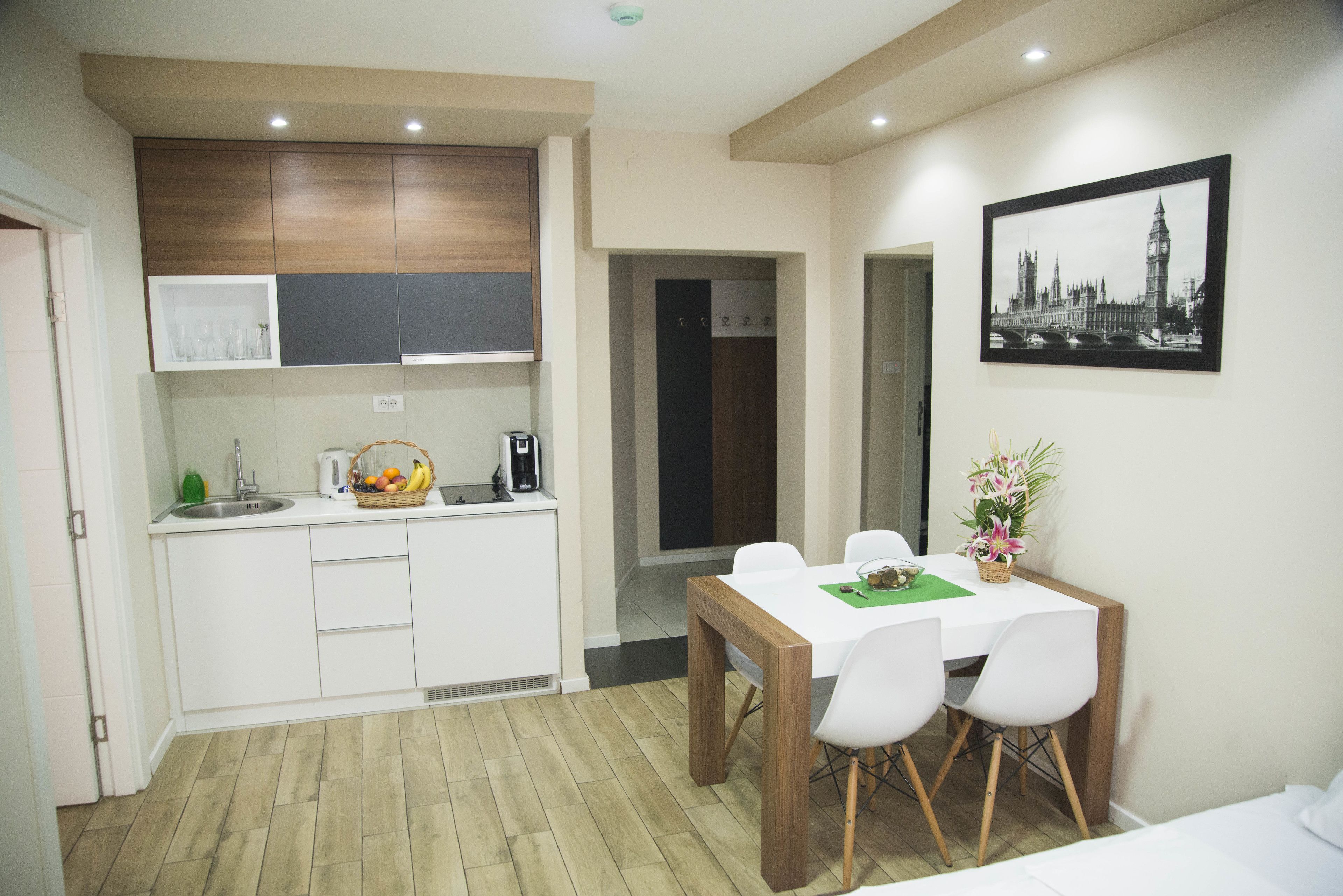 Apartment, 1 Bedroom, City View | Private kitchen | Fridge, stovetop, coffee/tea maker, electric kettle