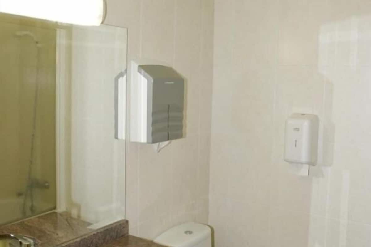 free toiletries, hair dryer, towels