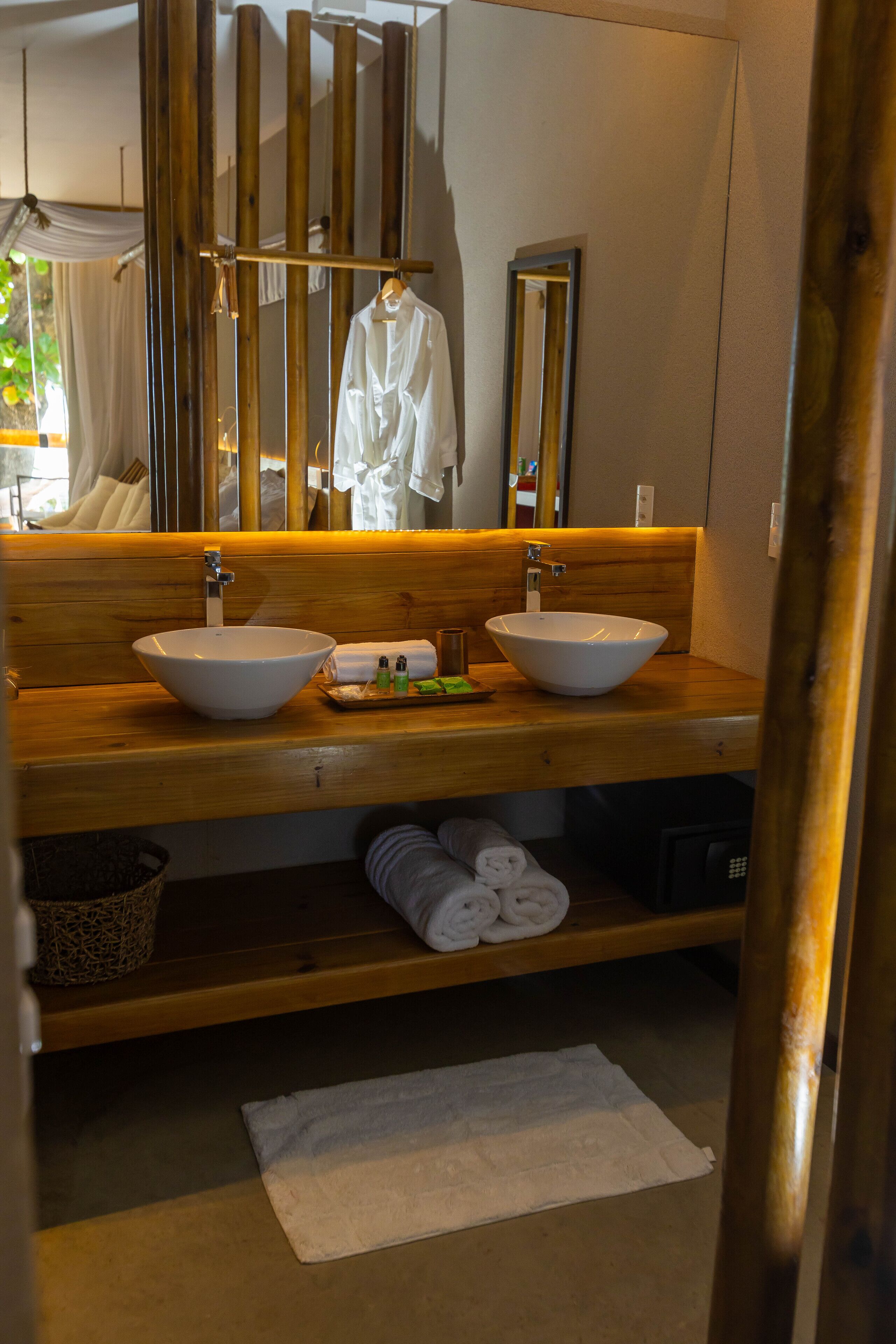 grand suite | bathroom | shower, designer toiletries, hair dryer, bathrobes