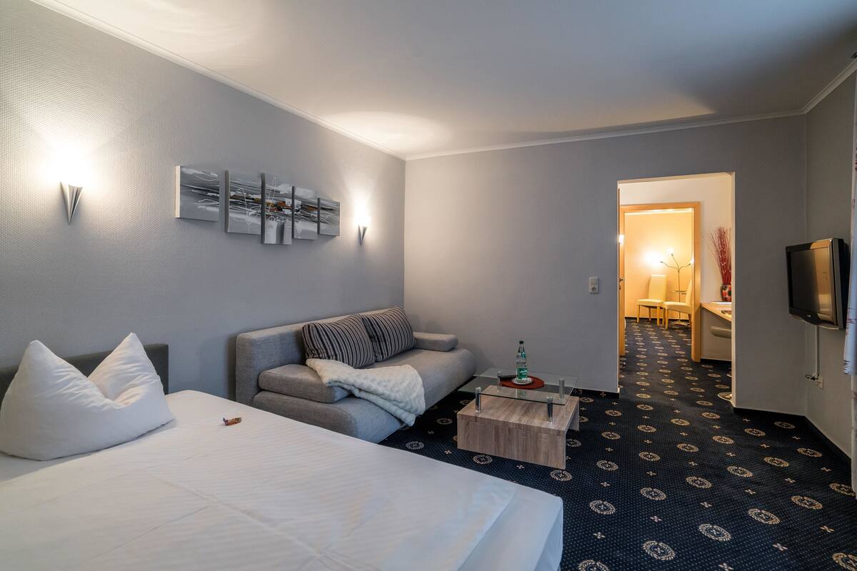Apartment | Premium bedding, desk, laptop workspace, soundproofing