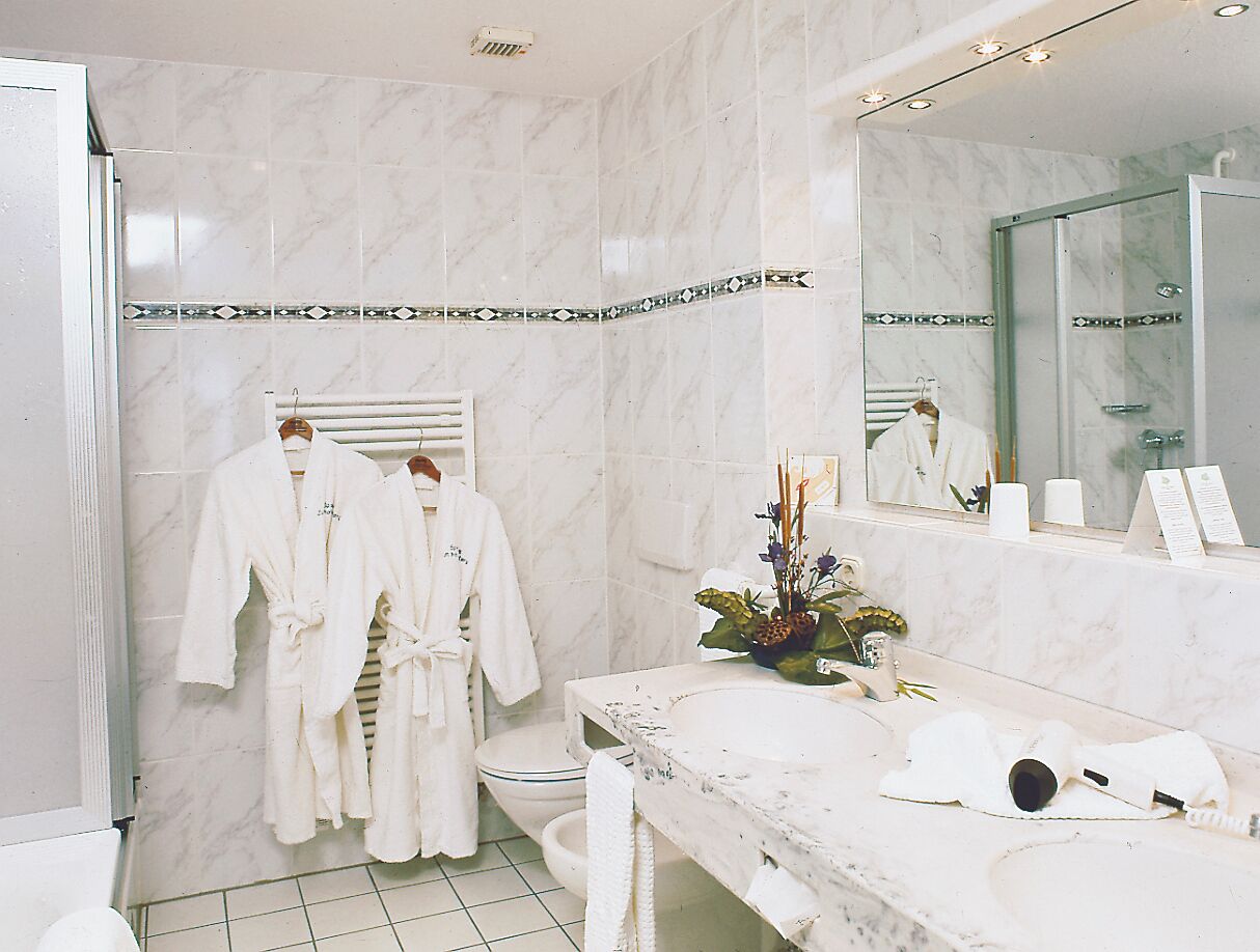 superior room | bathroom | shower, hair dryer, bathrobes, slippers