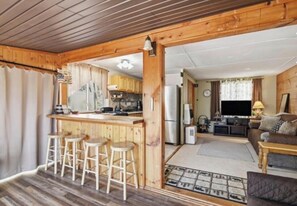 Cabin, 2 Bedrooms, Private Pool | Living area | Flat-screen TV, table tennis