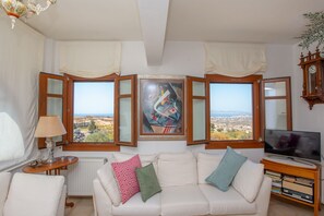 Flat-screen TV, fireplace, DVD player