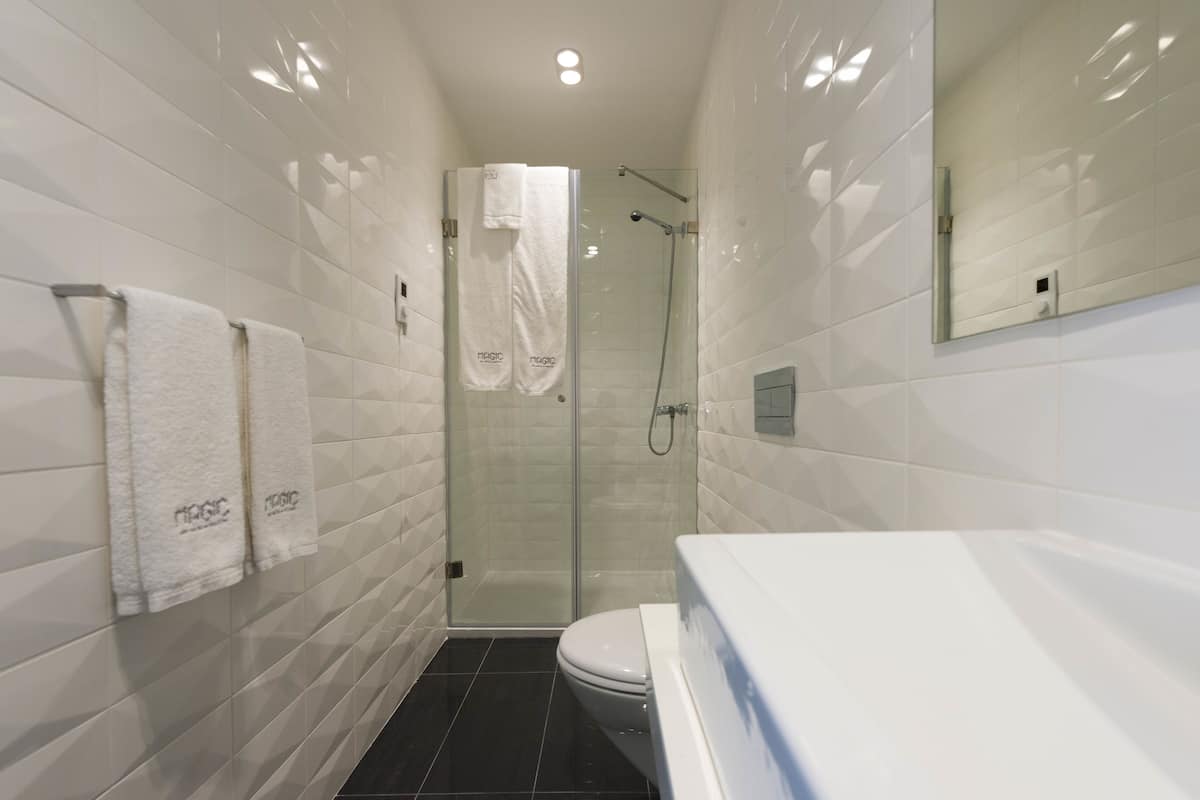 single room | bathroom | shower, free toiletries, hair dryer, bathrobes