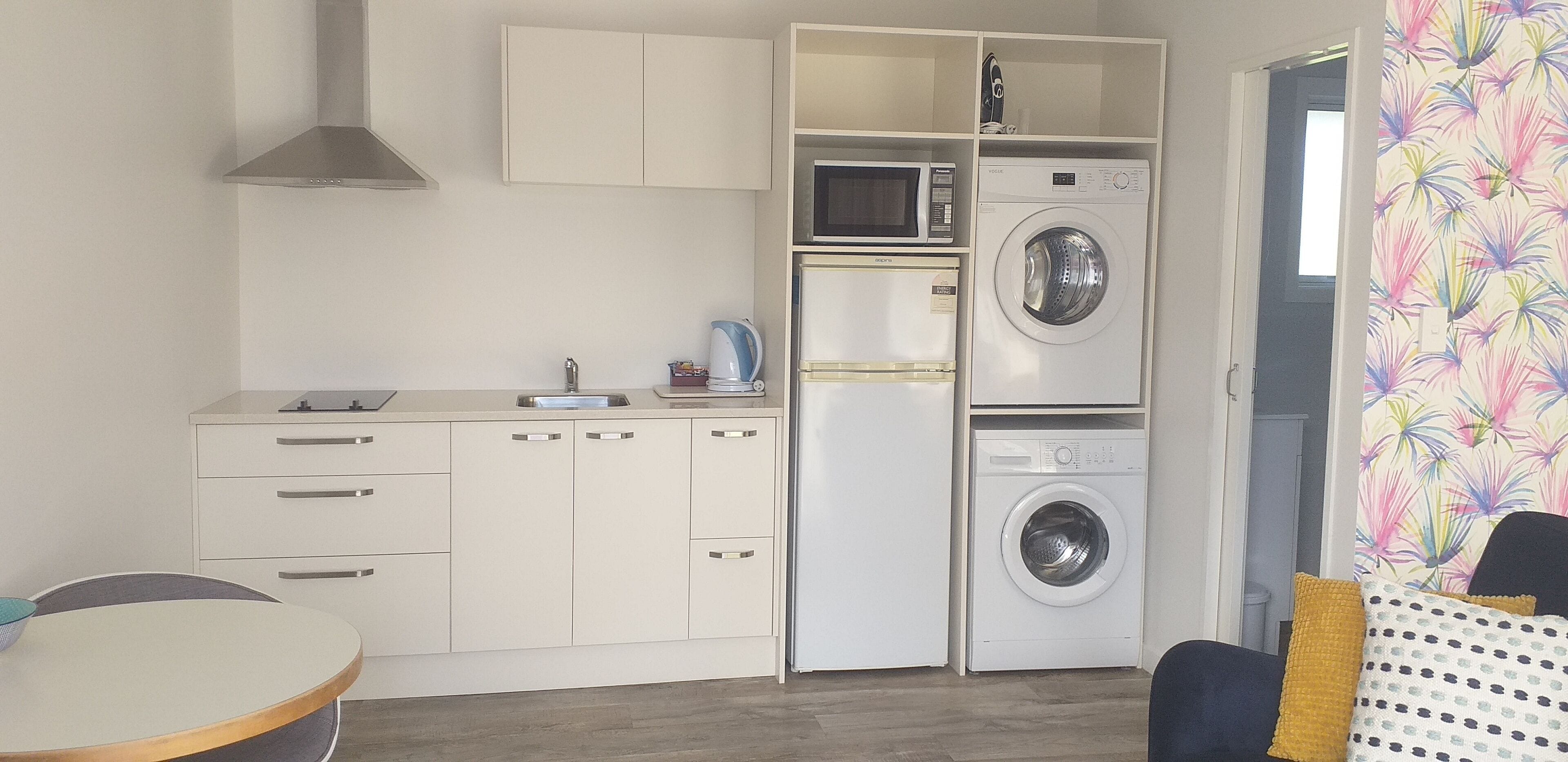 studio unit | private kitchen | microwave, stovetop, coffee/tea maker, electric kettle
