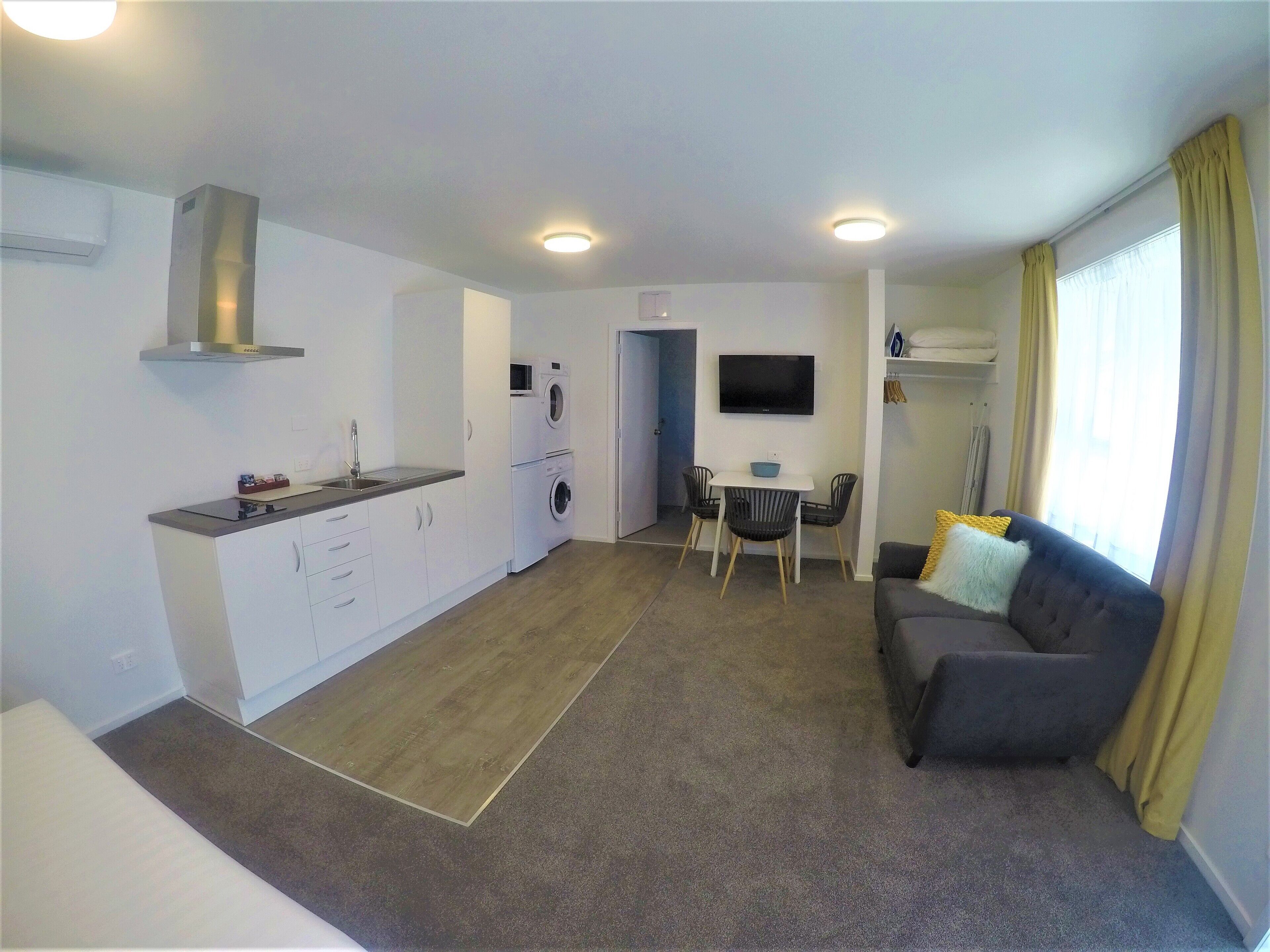 kitchenette studio | in-room safe, individually decorated, blackout curtains, soundproofing