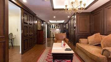 Flat-screen TV, DVD player