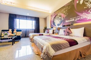 Desk, blackout curtains, rollaway beds, free WiFi