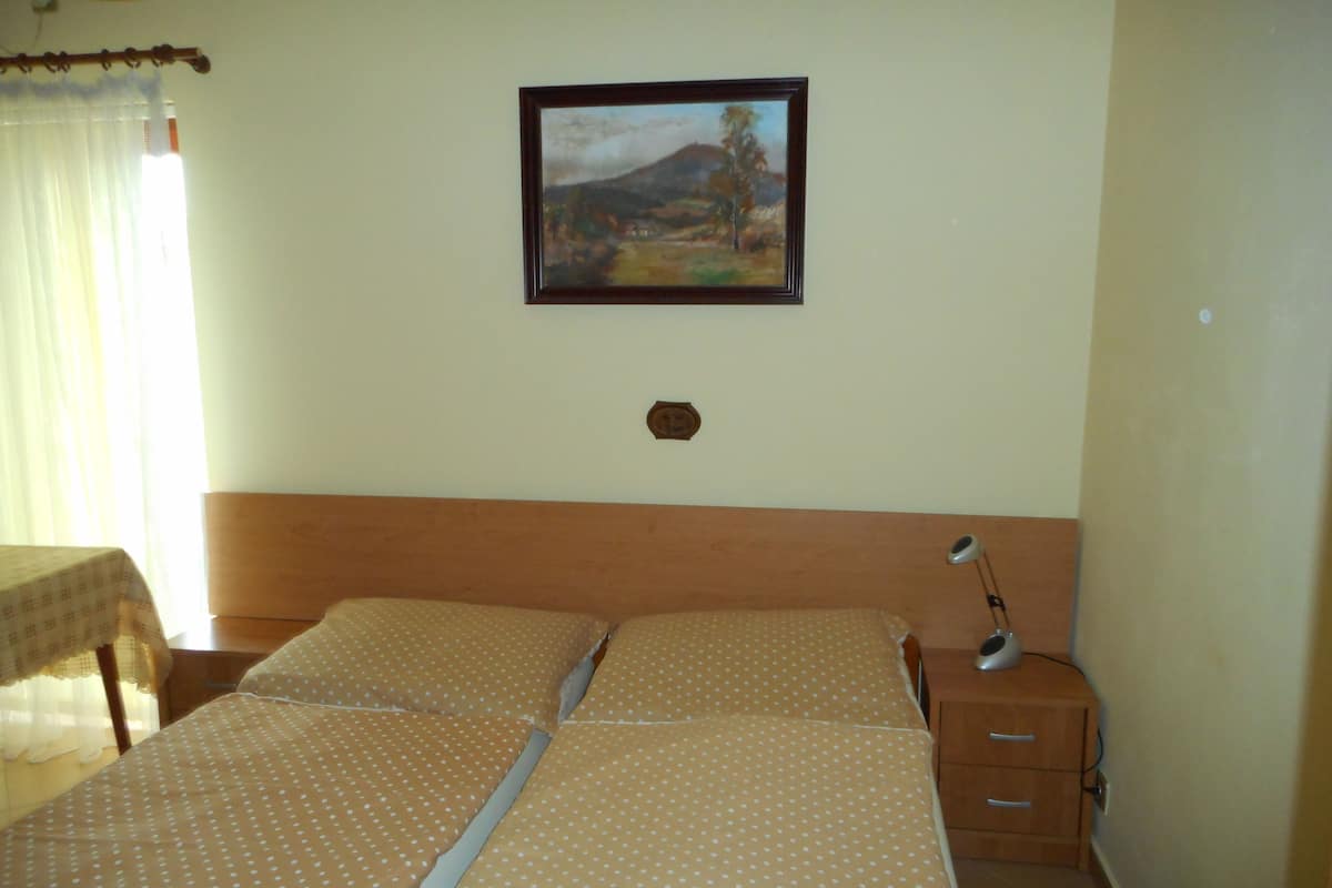 Twin Room, Shared Bathroom (2) | Meja, langsir/tirai gelap terus, seterika/papan seterika