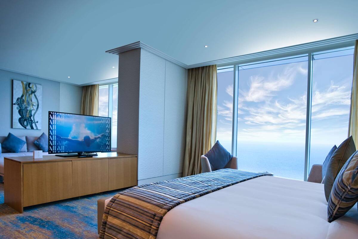 Royal-Suite, Meerblick (The Meaning of Luxury Life) | 1 Schlafzimmer, Bettwäsche aus ägyptischer Baumwolle