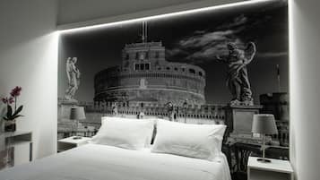 Dobbelt- eller tomannsrom – superior | Sengetøy av topp kvalitet, memory foam-senger, minibar og safe på rommet