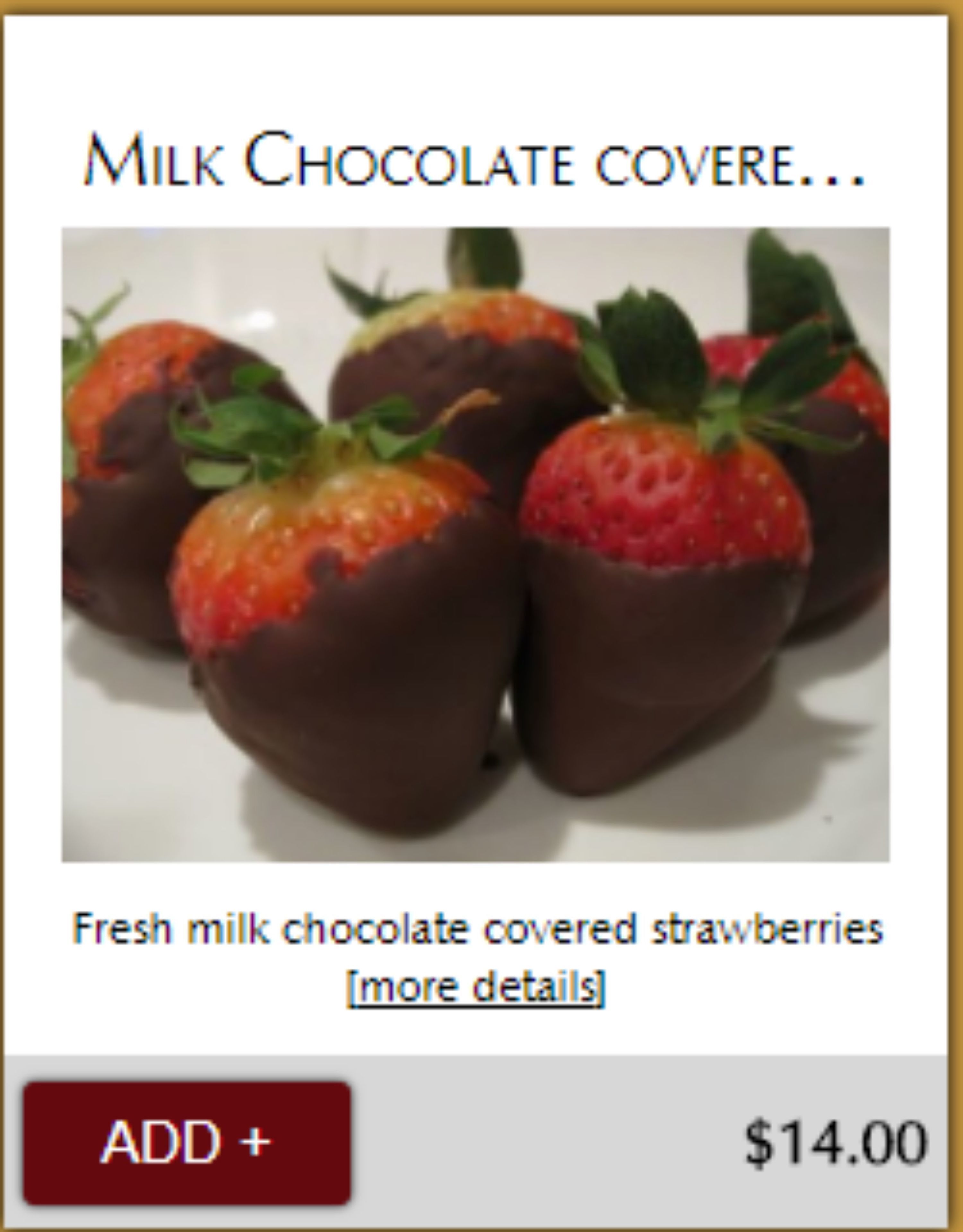 Fresas bañadas en chocolate con leche fresca.