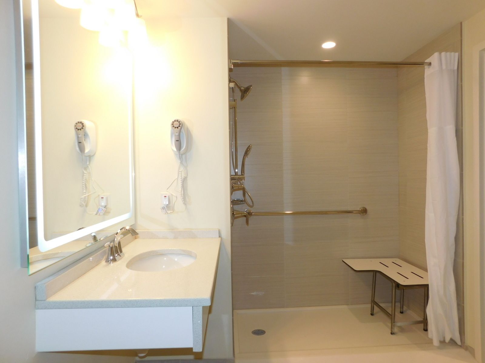 room, 1 king bed, mobility accessible, non smoking (roll-in shower) | bathroom | free toiletries, hair dryer, towels