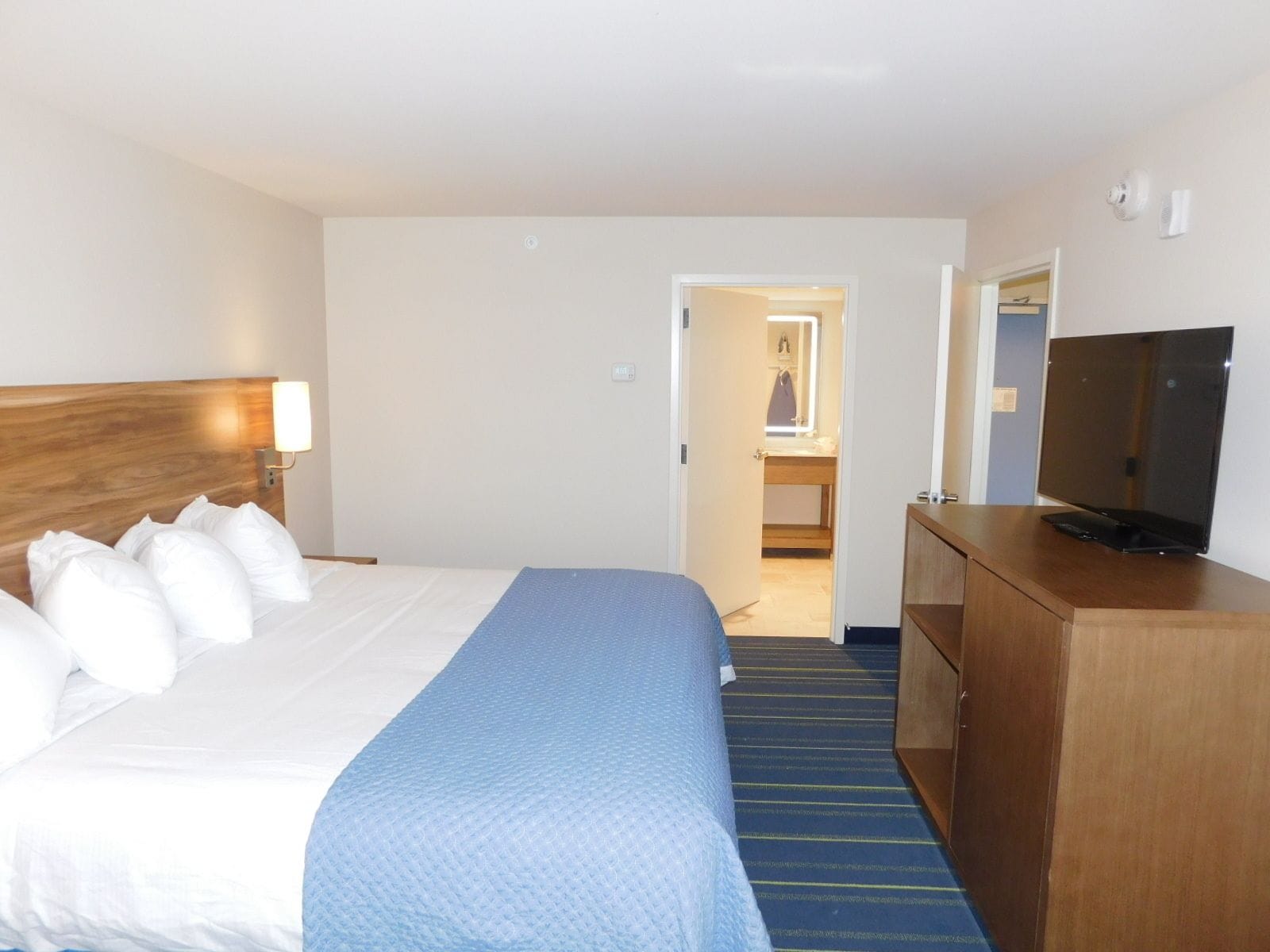 pillow-top beds, desk, blackout curtains, iron/ironing board