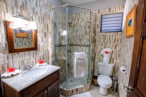 Shower, hair dryer, towels, soap - The Great Escape in Belize's Best Tourist Destinations!! (Placencia)