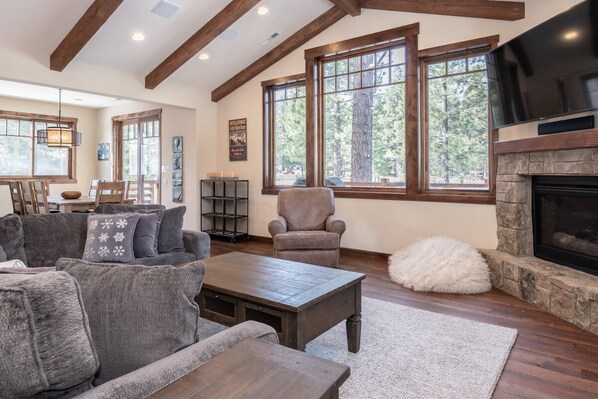 TV, fireplace, DVD player