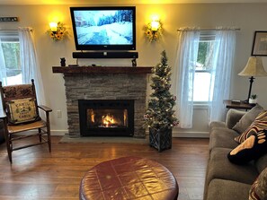 Smart TV, fireplace, Netflix, DVD player