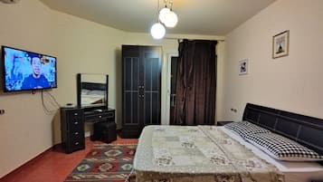 Studio Keluarga | 2 kamar tidur, seprai premium, brankas, dan seprai linen