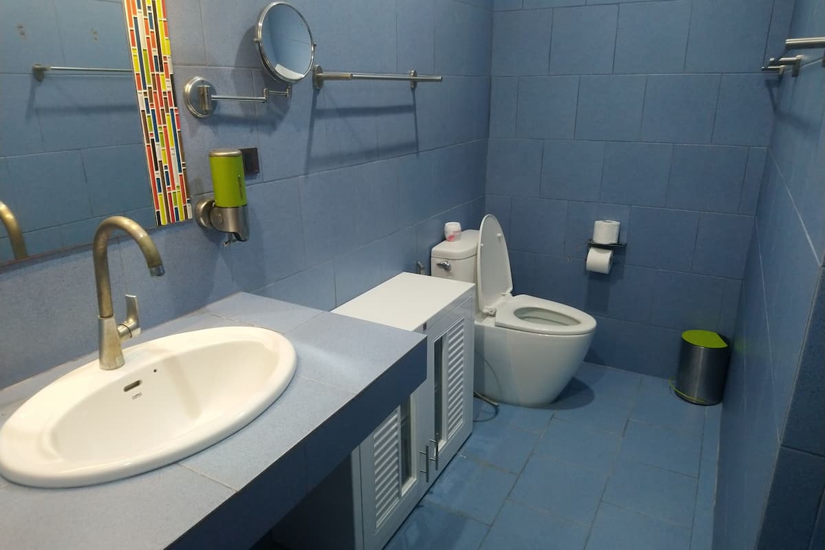 free toiletries, hair dryer, slippers, towels