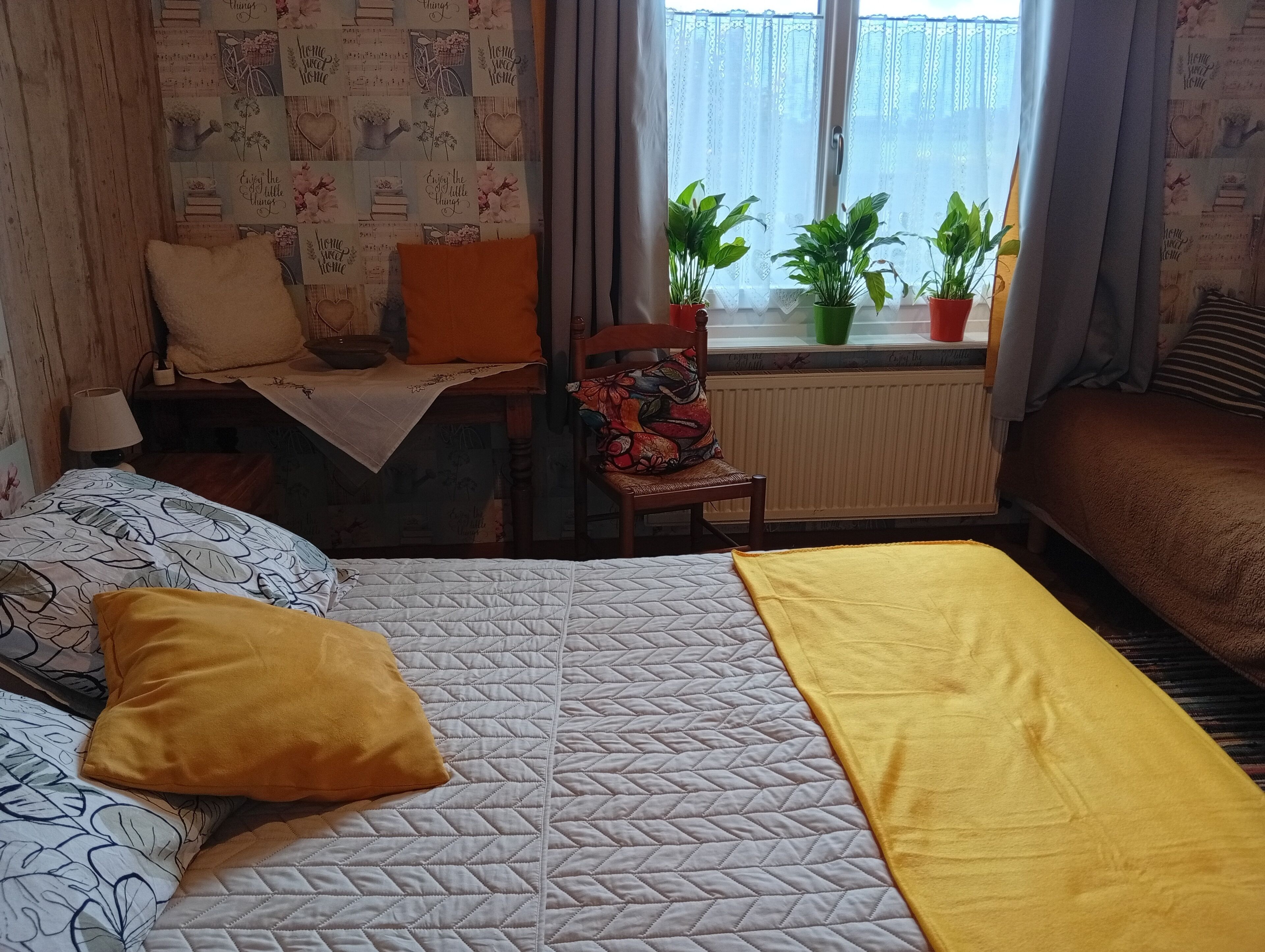 1 bedroom, desk, iron/ironing board, travel cot