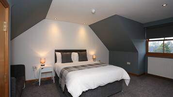 Premium bedding, desk, free WiFi, bed sheets