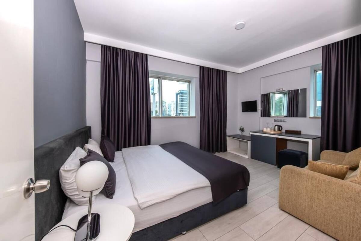 Premium bedding, minibar, desk, laptop workspace