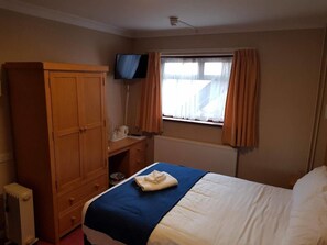 Desk, free WiFi, bed sheets