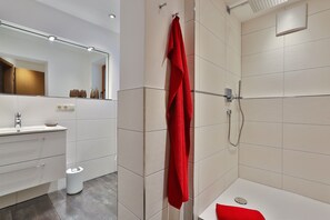 Dusche, Haartrockner, Handtücher