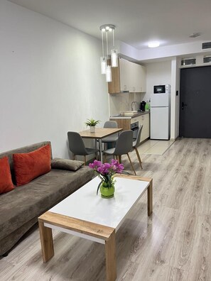 Elite Condo, 1 Bedroom | 1 bedroom, premium bedding, desk, iron/ironing board - Corvin Rose Apartment Hotel (Budapest)