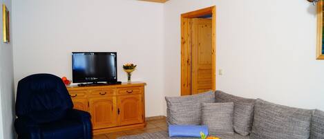 Fernseher, DVD-Player, Tischtennisplatte