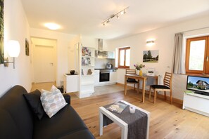 TV, DVD player - Vacation apartment Tüttensee for 1 - 2 persons, with balcony (Grabenstätt)