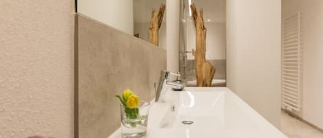 Bañera, secador de pelo, toallas