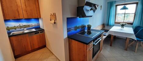 Fridge, oven, stovetop, dishwasher