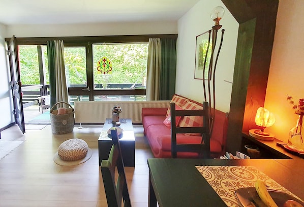 DVD player - Vacation apartment, 42 sqm, 1 living/bedroom, balcony (Siegsdorf)