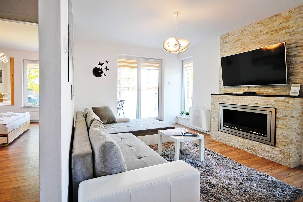 Classic-Apartment (H105) | Hochwertige Bettwaren, Bügeleisen/Bügelbrett, kostenloses WLAN