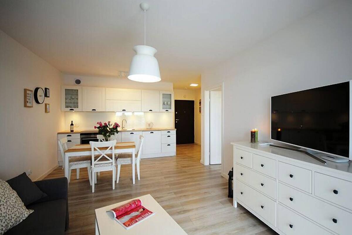 Classic-Apartment (G404) | Wohnbereich | Flachbildfernseher