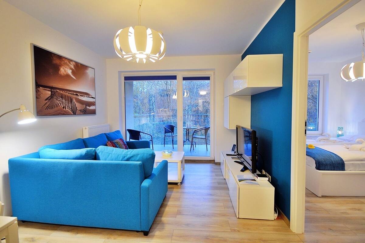 Classic-Apartment (F106) | Hochwertige Bettwaren, Bügeleisen/Bügelbrett, kostenloses WLAN
