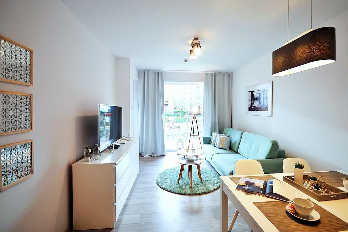 Classic-Apartment, 1 Schlafzimmer, Poolblick (B006) | Wohnbereich
