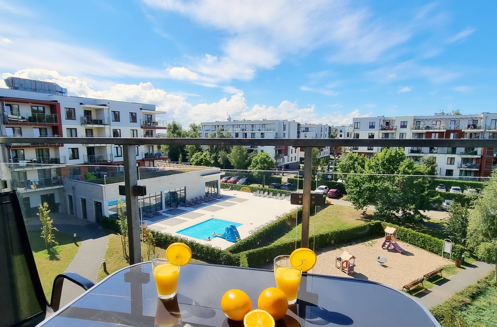 Departamento clásico, 1 habitación, acceso a la alberca, vista al patio (B307) | Vista del balcón