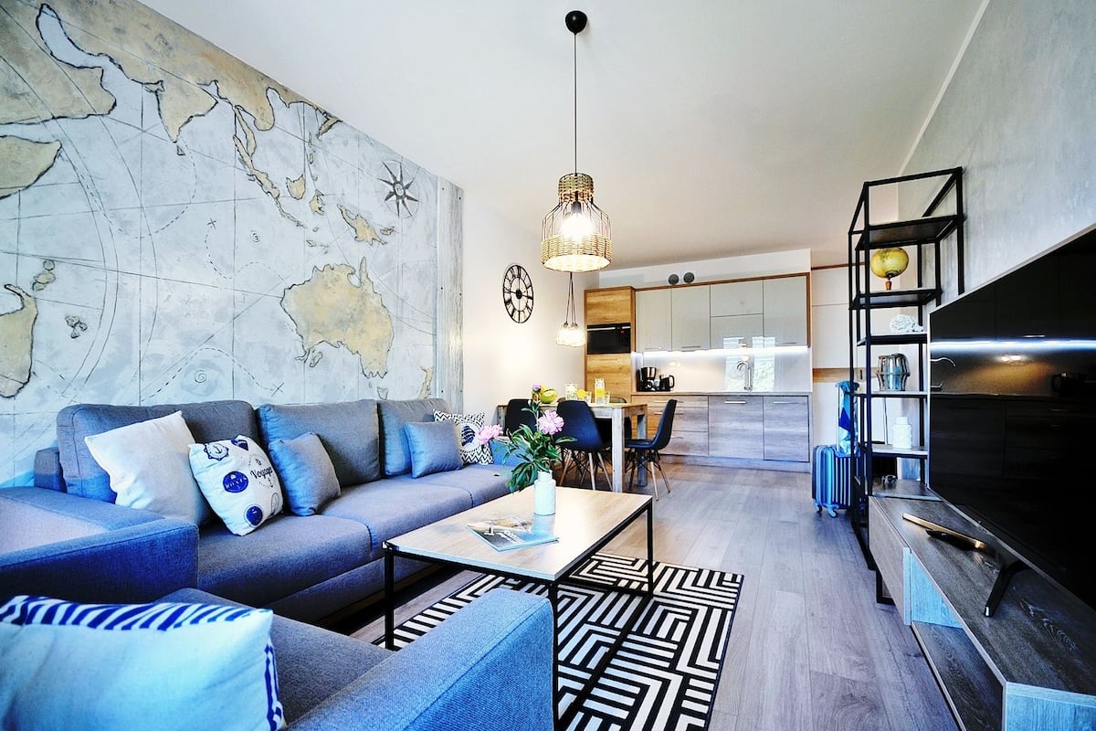 Deluxe Apartment, 1 Bedroom, Park View (B202) | Private kitchen | Full-sized fridge, stovetop, dishwasher, espresso maker