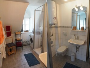 Dusche, Haartrockner, Handtücher