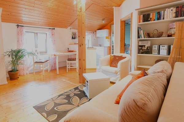 Ferienwohnung 40qm, Dachgeschoss, 1 separates Schlafzimmer-Wohnraum
