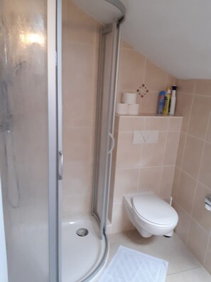Dusche, Haartrockner, Handtücher