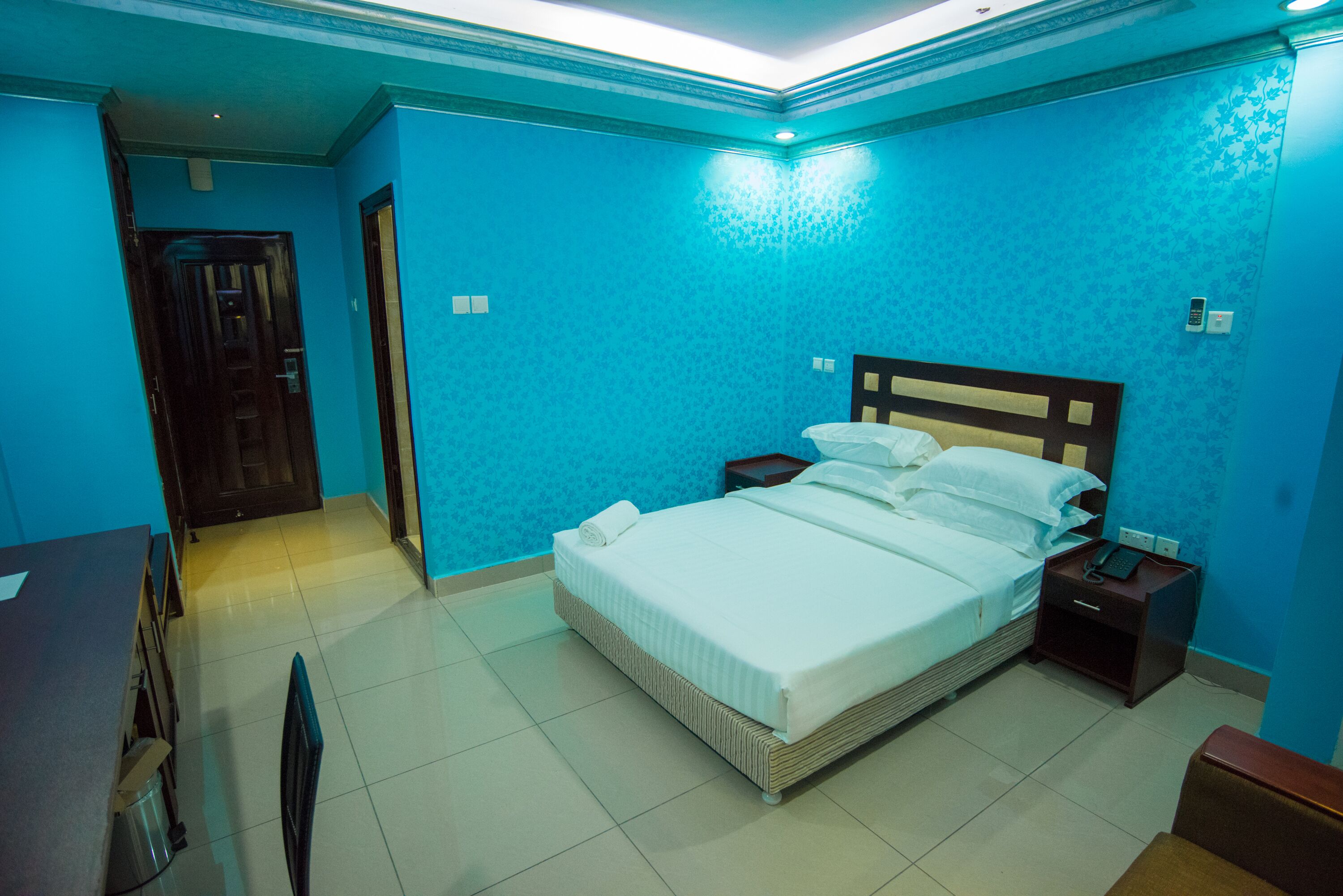 1 bedroom, desk, laptop workspace, iron/ironing board