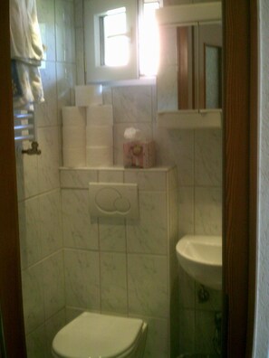 Suihku, hiustenkuivaaja, pyyhkeet