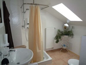 Ducha, secador de pelo, toallas