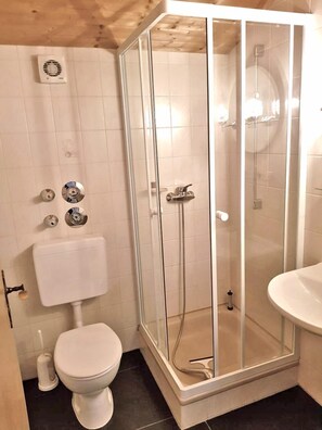 Dusche, Haartrockner, Handtücher